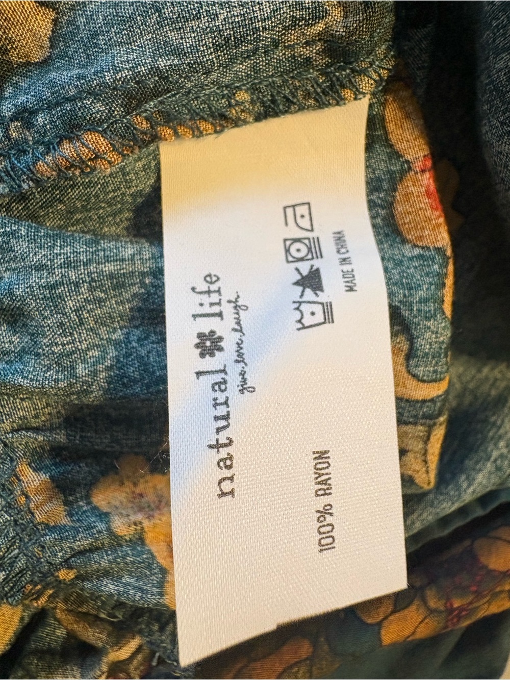 NATURAL LIFE Teal Floral Button-Front Tiered Midi Dress Size XL - Picture 12 of 12